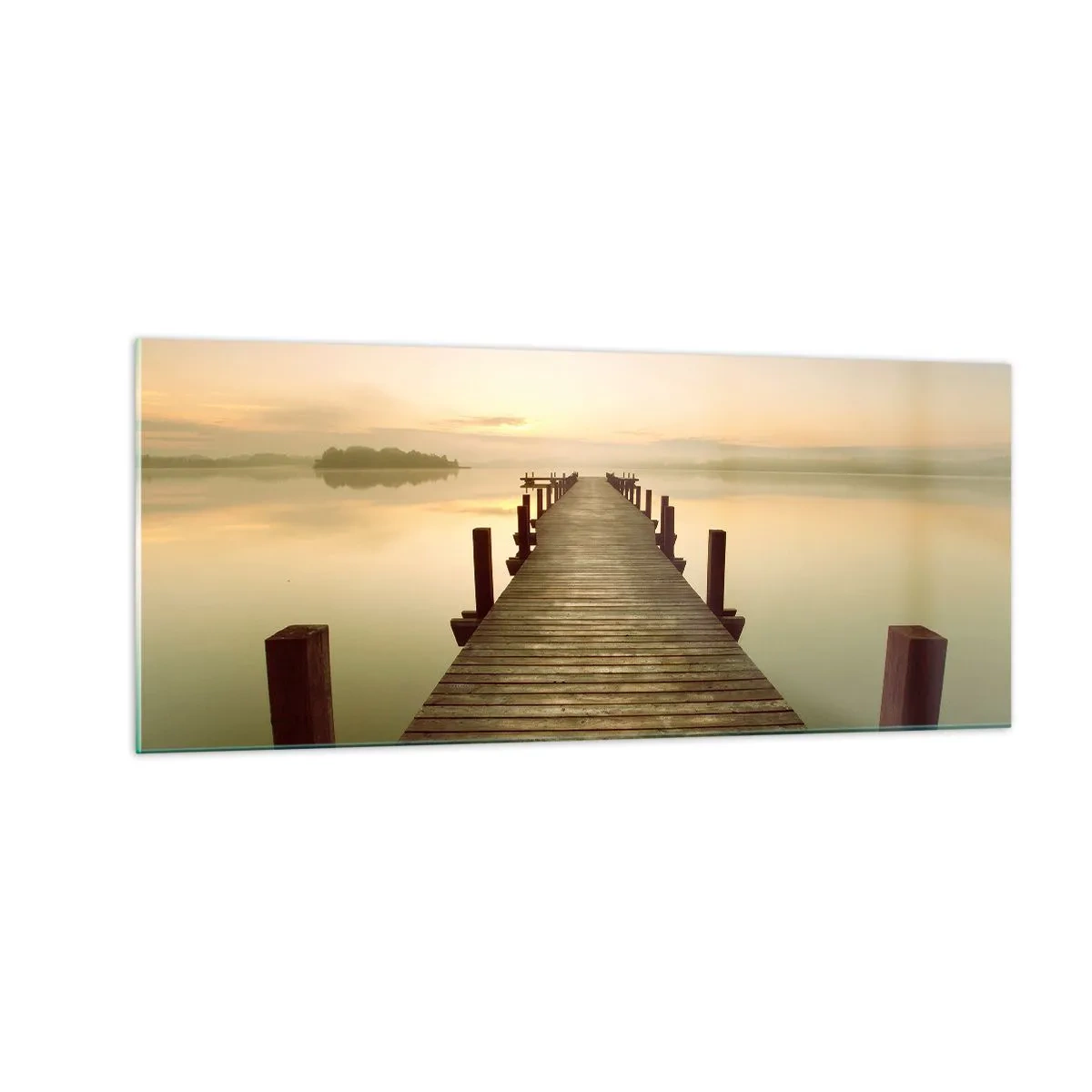 Glasbild - Bild auf glas - Tagesanbruch, Morgendämmerung, Licht - 100x40 cm