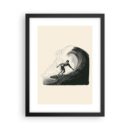 Poster in einem schwarzem Rahmen - König der Welle - 30x40 cm