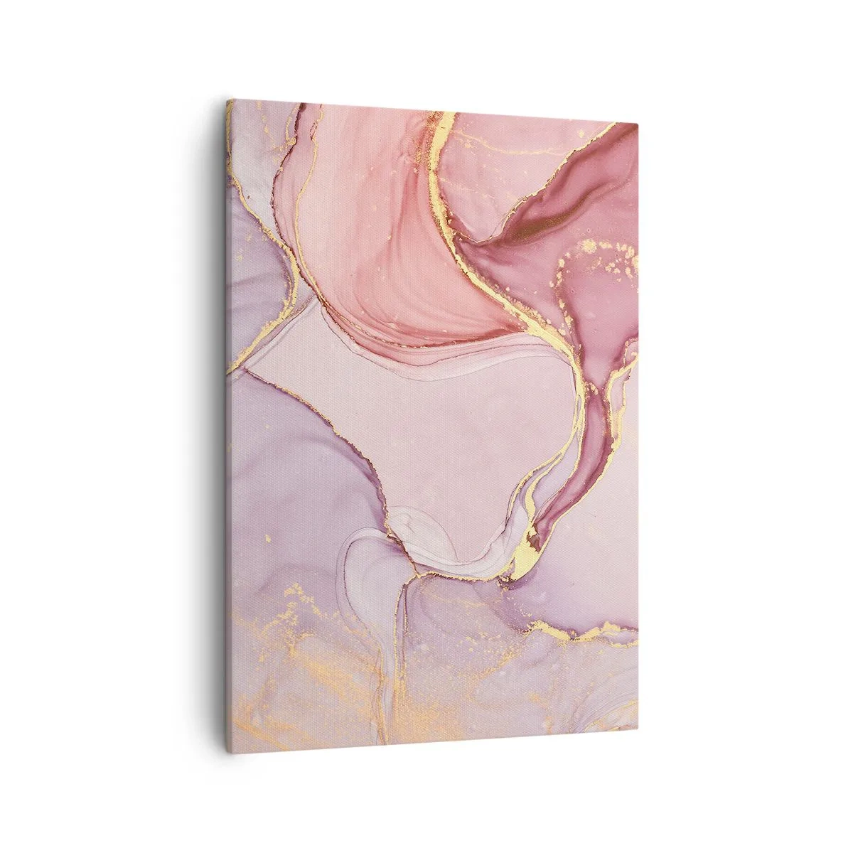 Bild auf Leinwand - Leinwandbild - Zarte abstrakte Muster in Rosa- und Goldtönen - 50x70cm - Eine Liebkosung der Farben - Moderne Wanddekoration für Wohnzimmer und Schlafzimmer ARTTOR