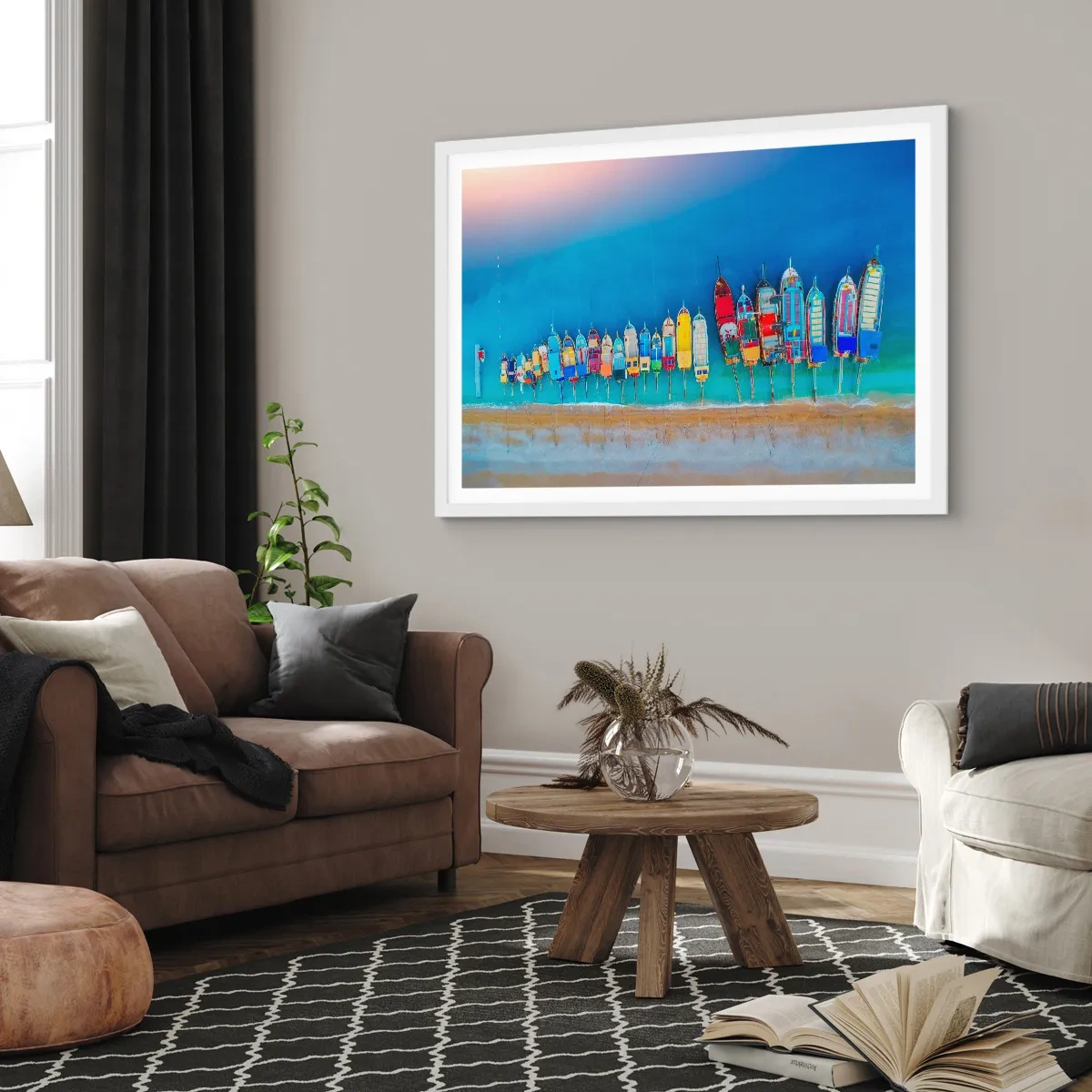 Poster in einem weißen Rahmen - Aus der Vogelperspektive - 70x50 cm