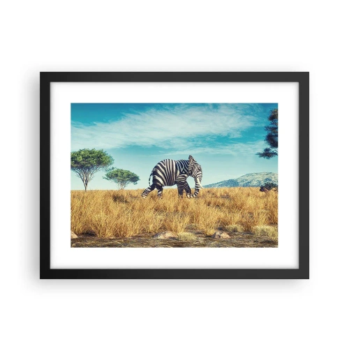 Poster in einem schwarzem Rahmen - Grau ist nicht mehr in Mode - 40x30 cm