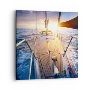 Bild auf Leinwand - Leinwandbild - Laufen unter den Wellen - 40x40 cm