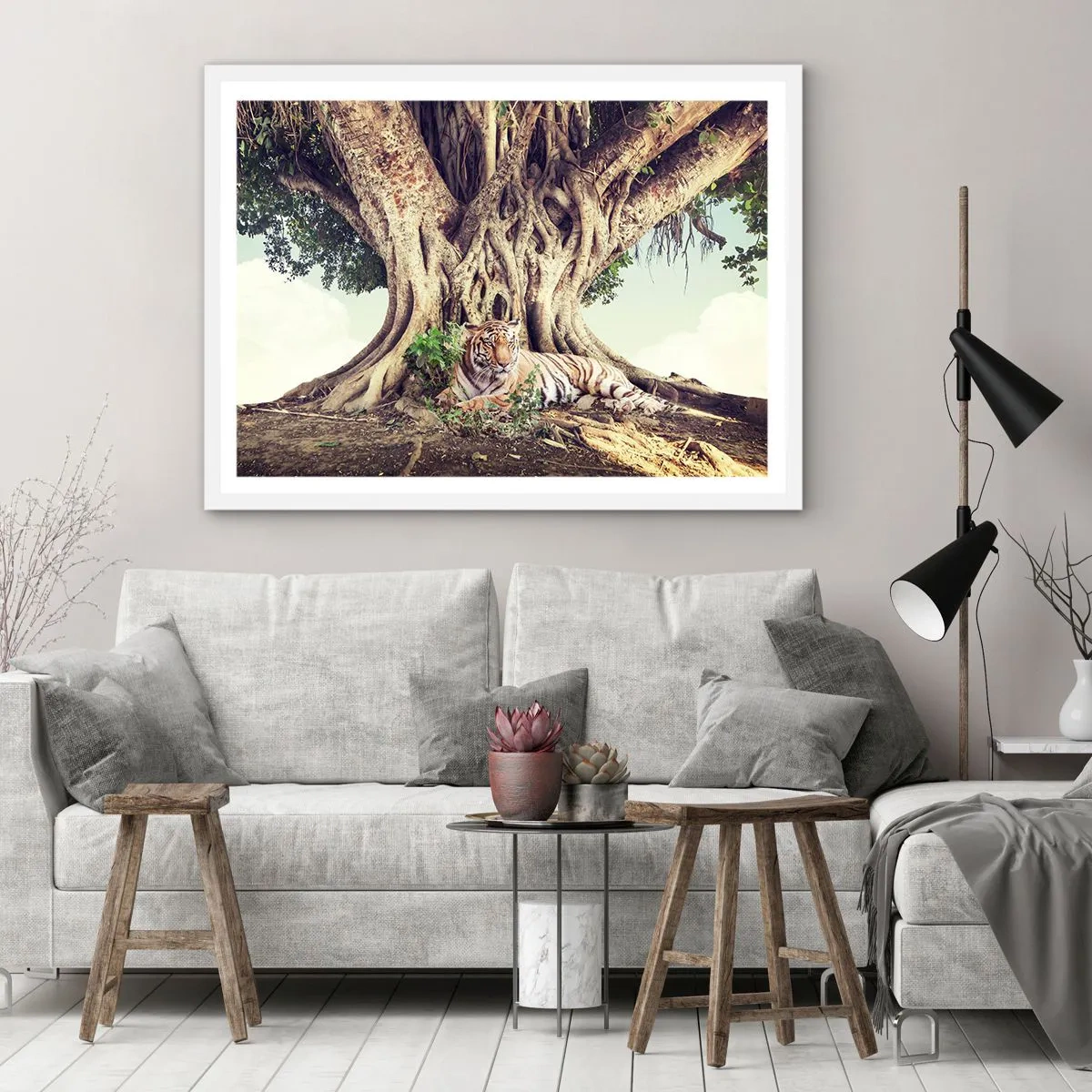 Poster in einem weißen Rahmen - Blick aus dem Buch Genesis - 50x40 cm