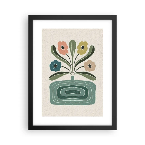 Poster in einem schwarzem Rahmen - Symmetrischer Strauß - 30x40 cm