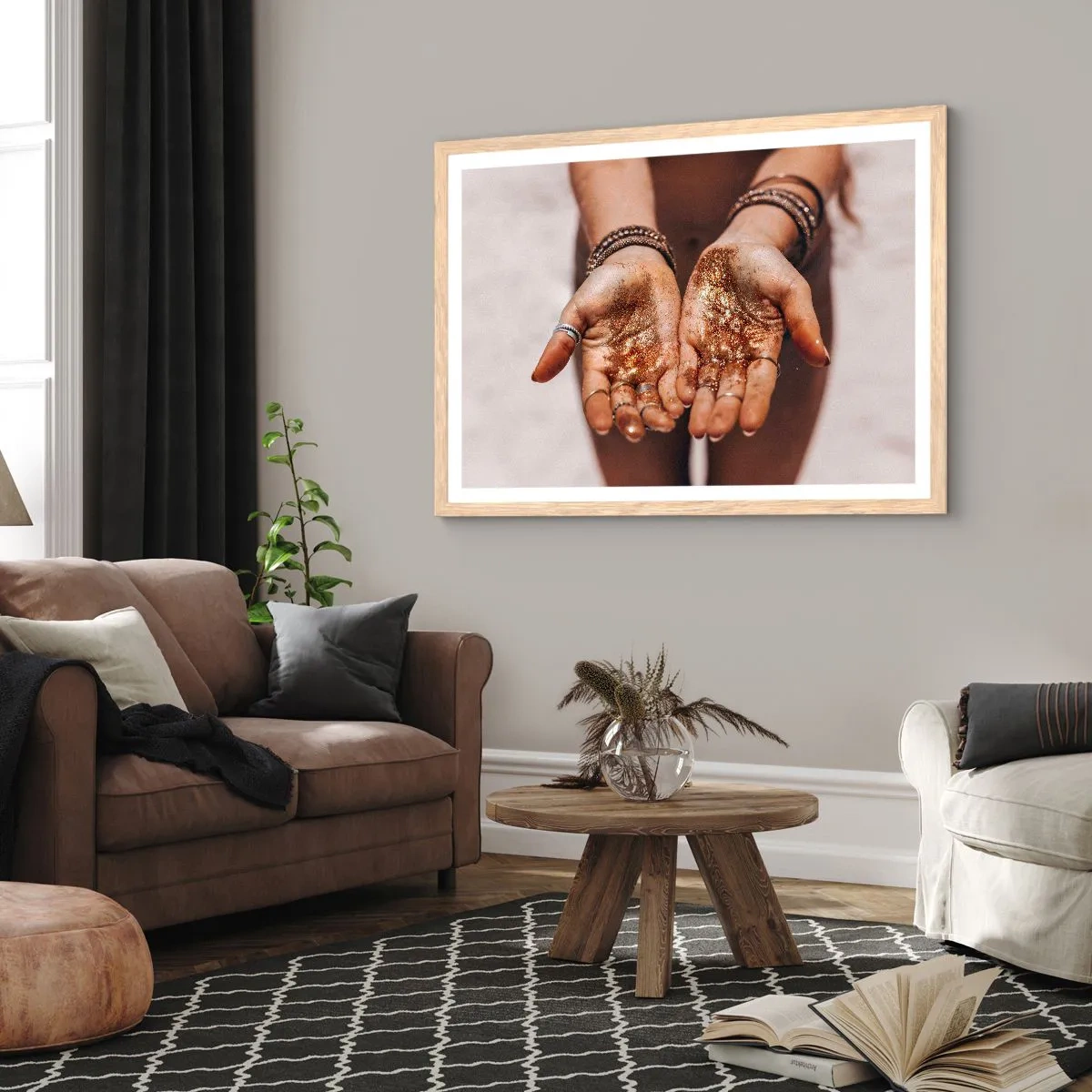 Poster in einem Rahmen aus heller Eiche - Ein Geschenk für dich - 91x61 cm