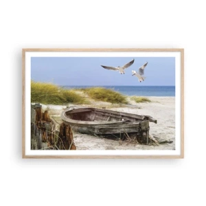 Poster in einem Rahmen aus heller Eiche - In Wind gebadet - 91x61 cm