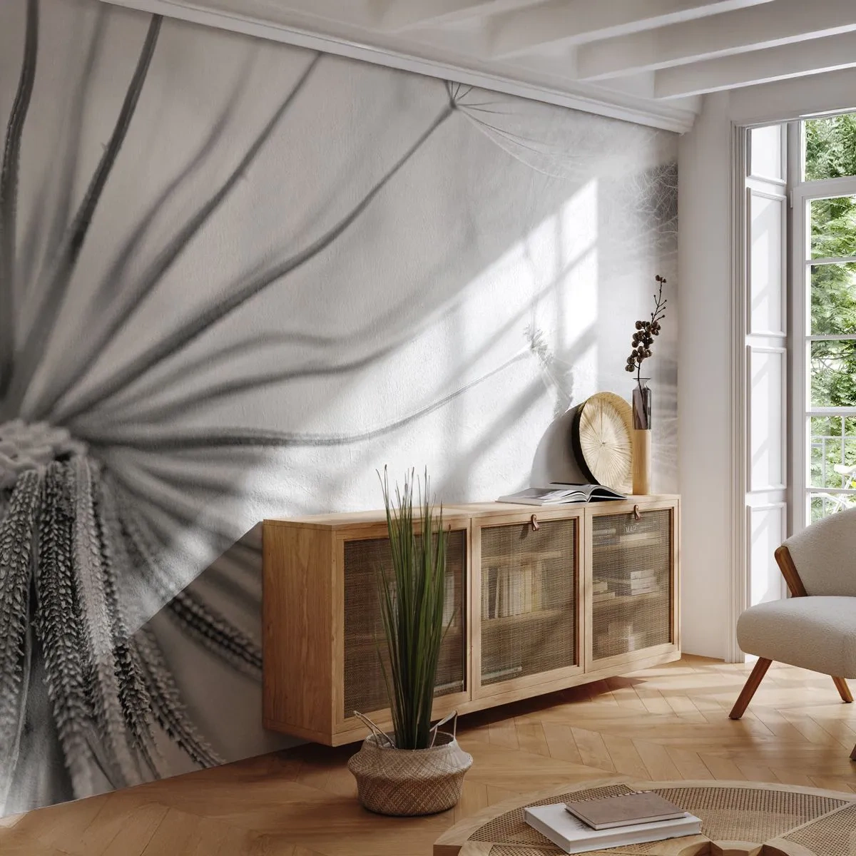 Fototapete Standard Eco - Löwenzahn, Drachen - Minimalismus, Empfindlich, Blume - 400x280 cm