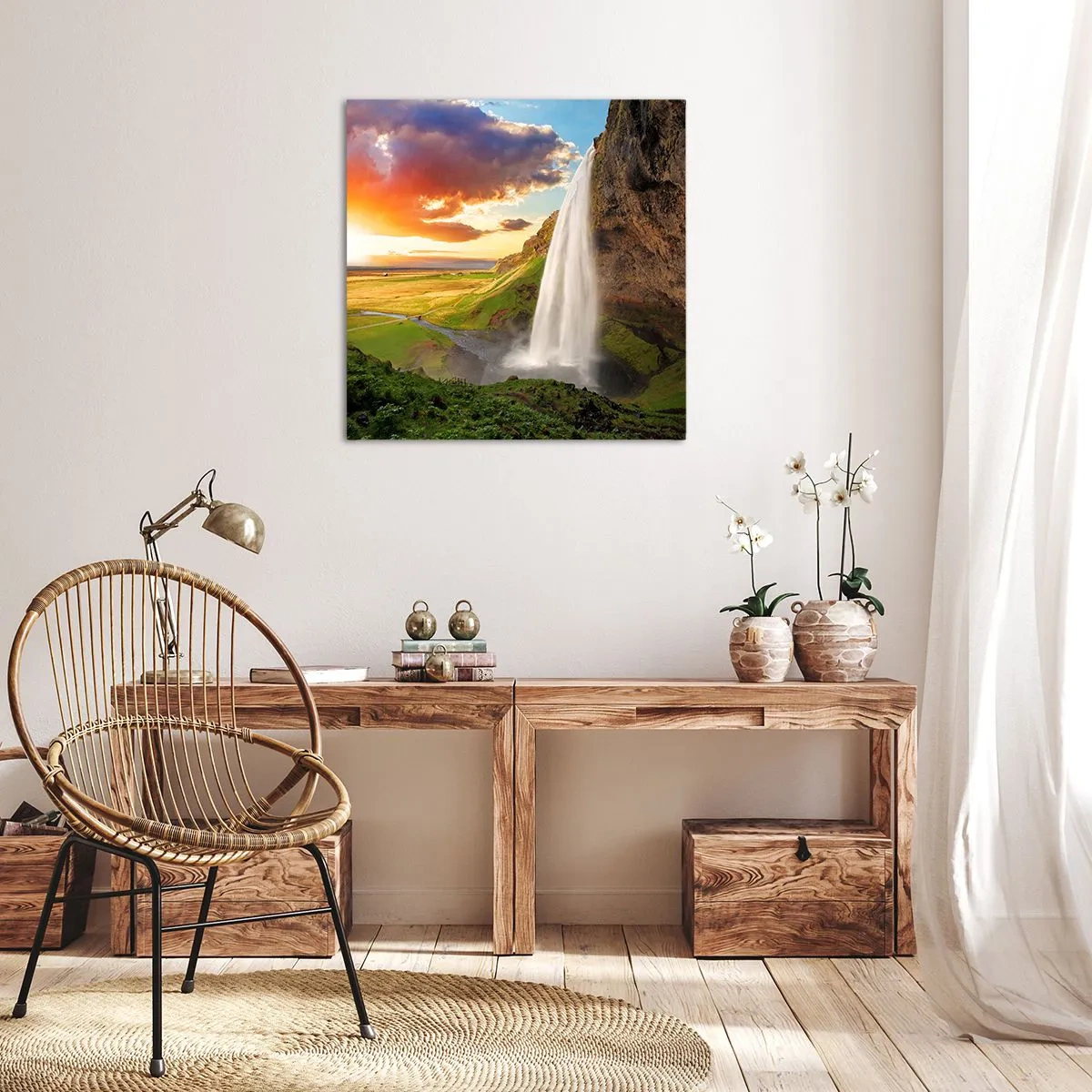 Bild auf Leinwand - Leinwandbild - Die Fülle des isländischen Sommers - 30x30 cm