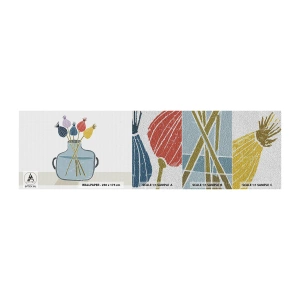 Fototapeten Muster Premium Sand - Es ist mucksmäuschenstill - Blumen, Vase, Minimalismus - 100x30 cm