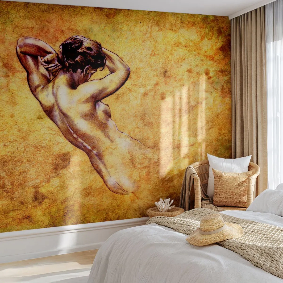 Fototapete Premium Canvas - Entdeckt, aber immer noch ein Rätsel - Frau, Akt, Stück - 250x175 cm