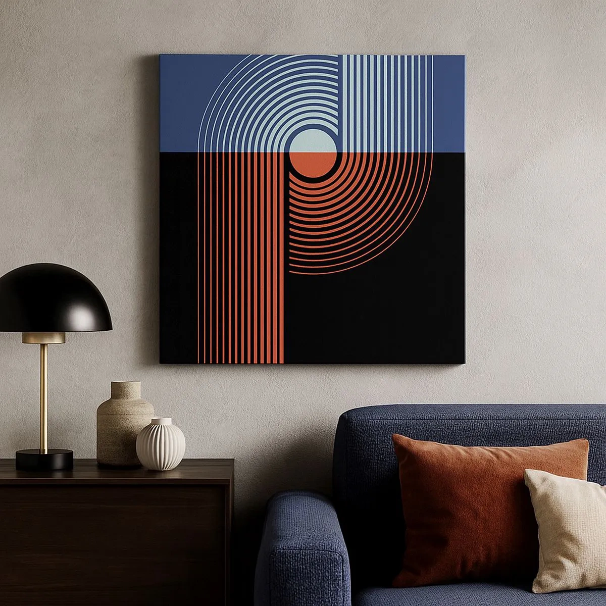 Bild auf Leinwand - Leinwandbild - In einer geometrischen Umarmung - 30x30 cm