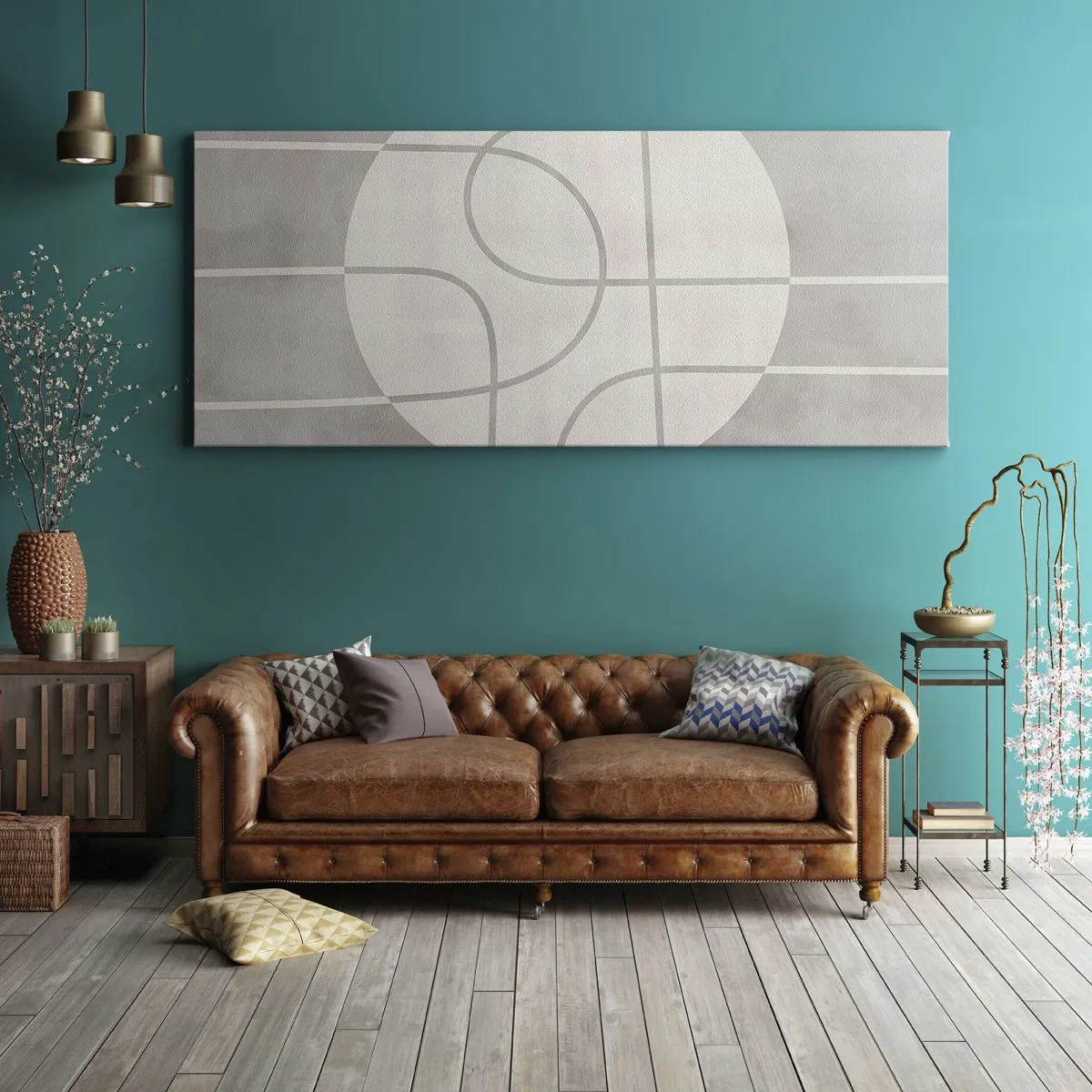 Bild auf Leinwand - Leinwandbild - Kreisförmig und geradeaus - 100x40 cm