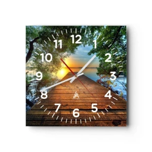 Wanduhr - Glasuhr - Nimm dir Zeit, setz dich hin - 30x30 cm