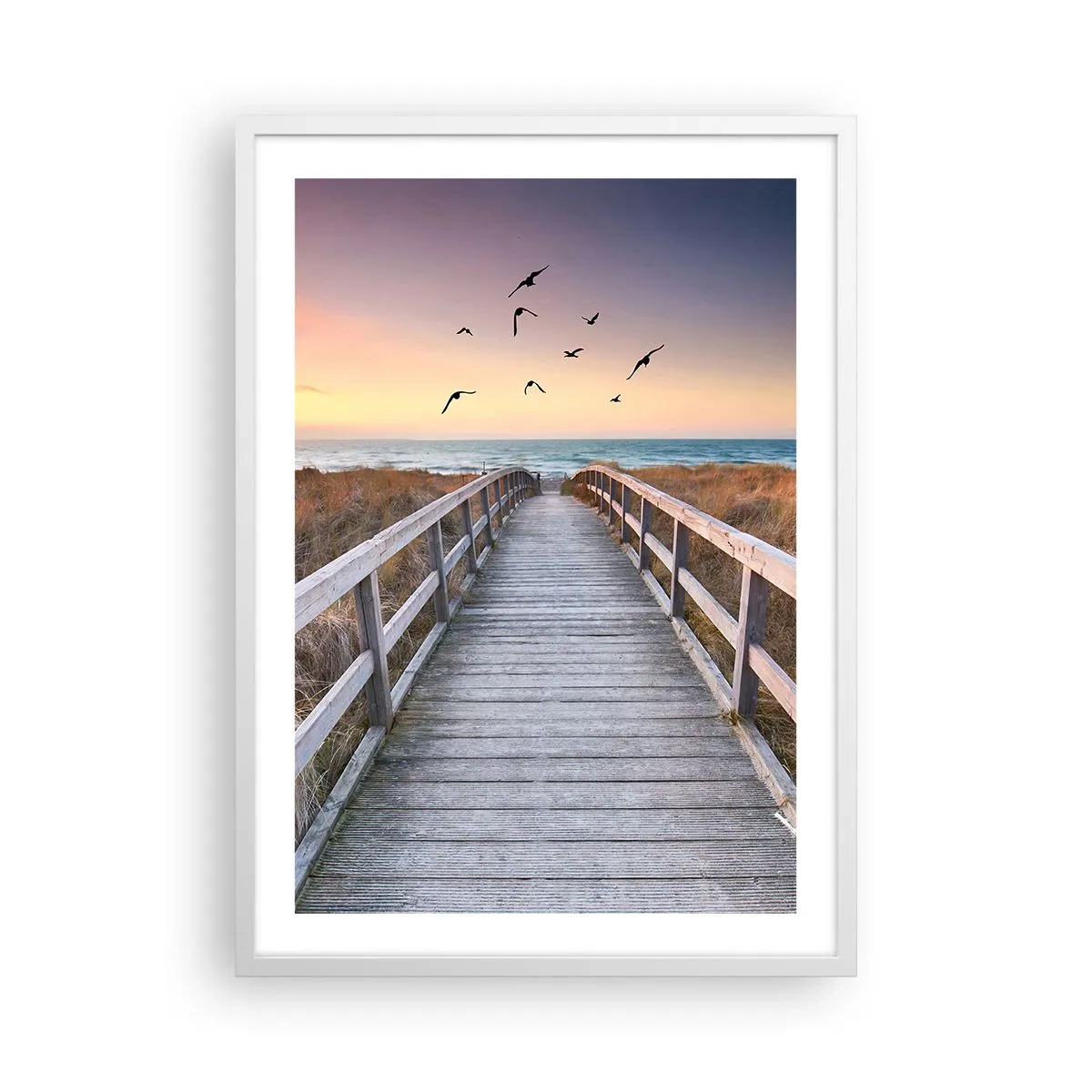 Poster in einem weißen Rahmen - Der Raum für Auffliegen - 50x70 cm