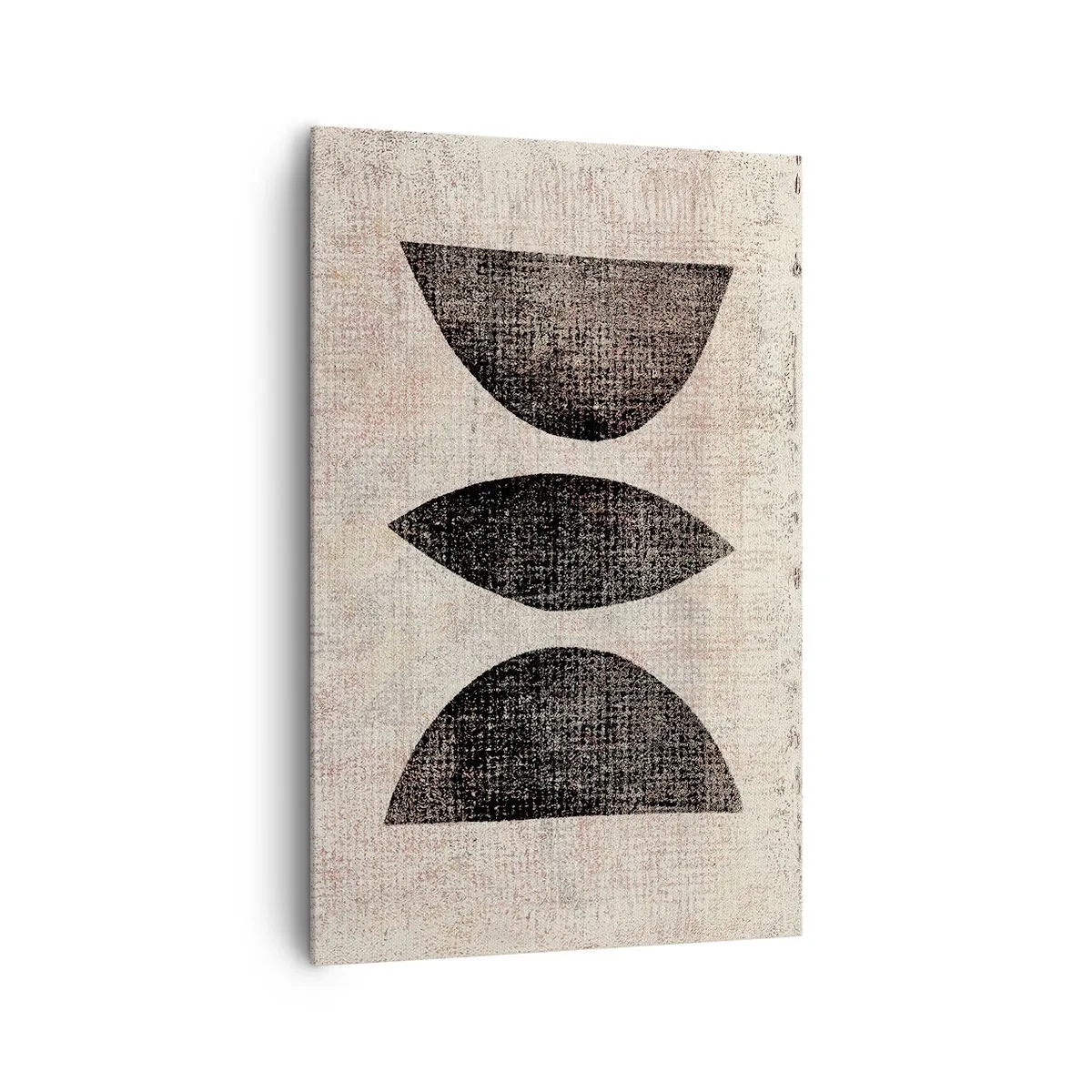 Bild auf Leinwand - Leinwandbild - Ethnische Formen in dunklen Tönen auf hellem Hintergrund - 80x120cm - Ethnische Abstraktion - Moderne Wanddekoration für Wohnzimmer und Schlafzimmer ARTTOR