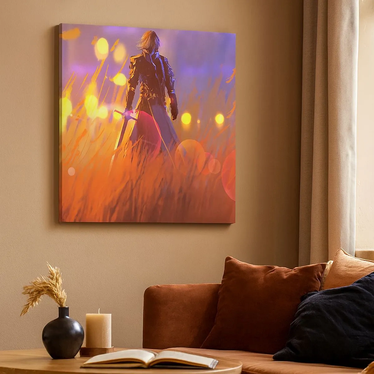 Bild auf Leinwand - Leinwandbild - Fahrender Ritter - 30x30 cm