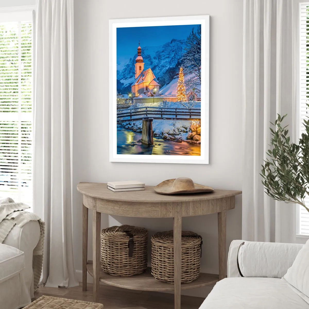 Poster in einem weißen Rahmen - Weihnachtsgeist - 30x40 cm