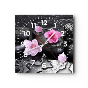 Wanduhr - Glasuhr - Und der Stein fällt vom Herzen - 40x40 cm