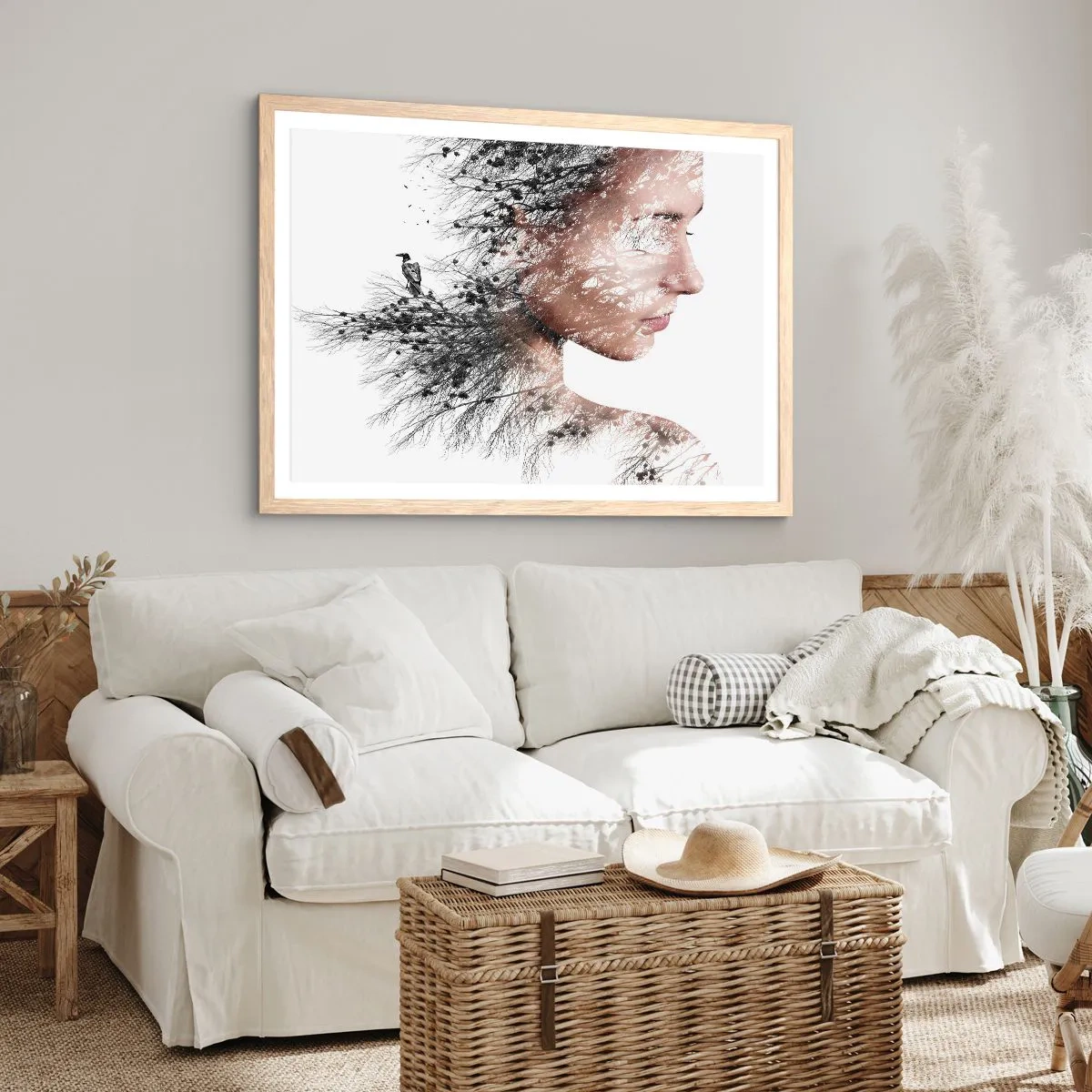 Poster in einem Rahmen aus heller Eiche - Der Geist des Waldes - 100x70 cm