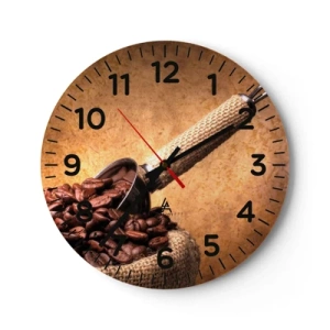 Wanduhr - Glasuhr - An der Quelle des Geschmacks - 40x40 cm