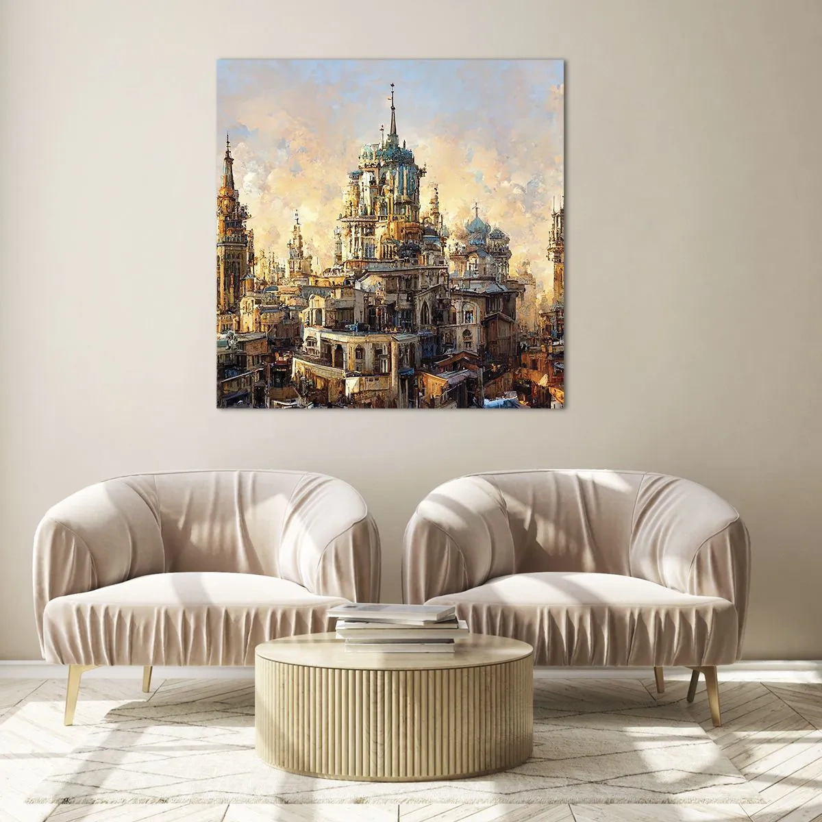 Glasbild - Bild auf glas - Stadt der Städte - 70x70 cm