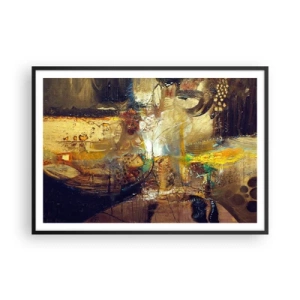 Poster in einem schwarzem Rahmen - Abstraktes Stillleben in warmen Farben - 100x70cm - Kalt, wärmer, heiß - Moderne Wanddekoration für Wohnzimmer und Schlafzimmer ARTTOR