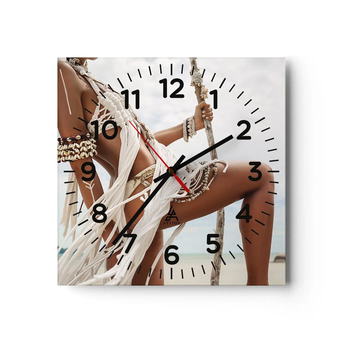 Wanduhr - Glasuhr - Eine Priesterin der Sonne - 30x30 cm