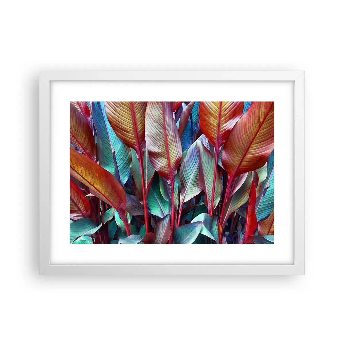 Poster in einem weißen Rahmen - Buntes Dickicht - 40x30 cm