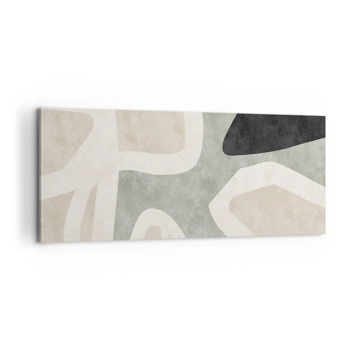 Bild auf Leinwand - Leinwandbild - Komposition mit schwarzem Motiv - 100x40 cm