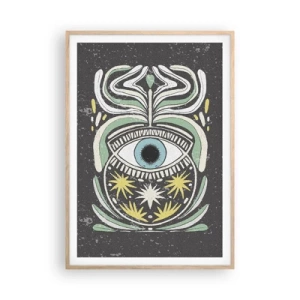 Poster in einem Rahmen aus heller Eiche - Stammesrituale - 70x100 cm