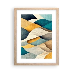 Poster in einem Rahmen aus heller Eiche - Rhythmus und Welle - 30x40 cm