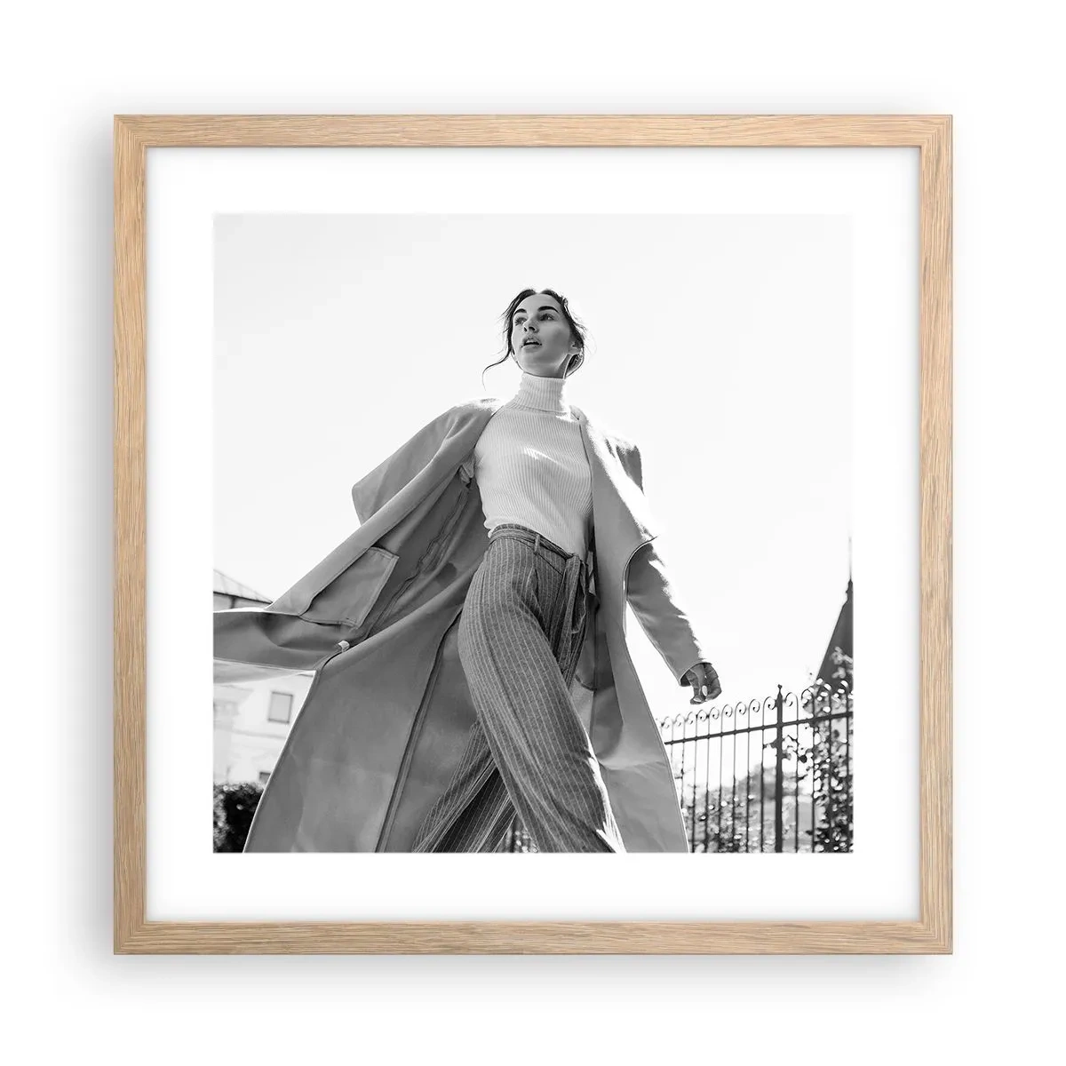 Poster in einem Rahmen aus heller Eiche - Gehst du mit mir? - 40x40 cm