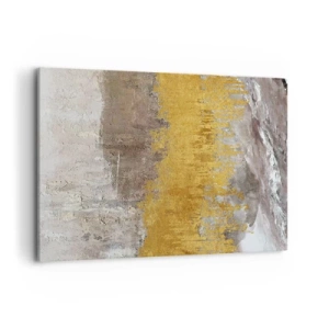 Bild auf Leinwand - Leinwandbild - Abstraktes Muster in Gold und Beige - 120x80cm - Goldene Explosion - Moderne Wanddekoration für Wohnzimmer und Schlafzimmer ARTTOR