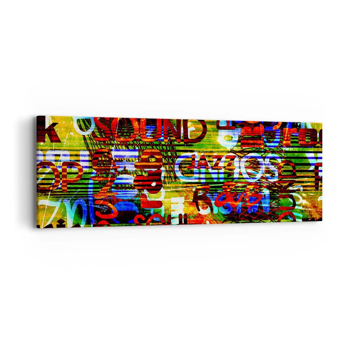 Bild auf Leinwand - Leinwandbild - Alle Farben des Klangs - 90x30 cm