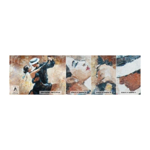 Fototapeten Muster Premium Canvas - A la Rudolf Valentino - Abstraktion, Tanzen, Tango - 100x30 cm