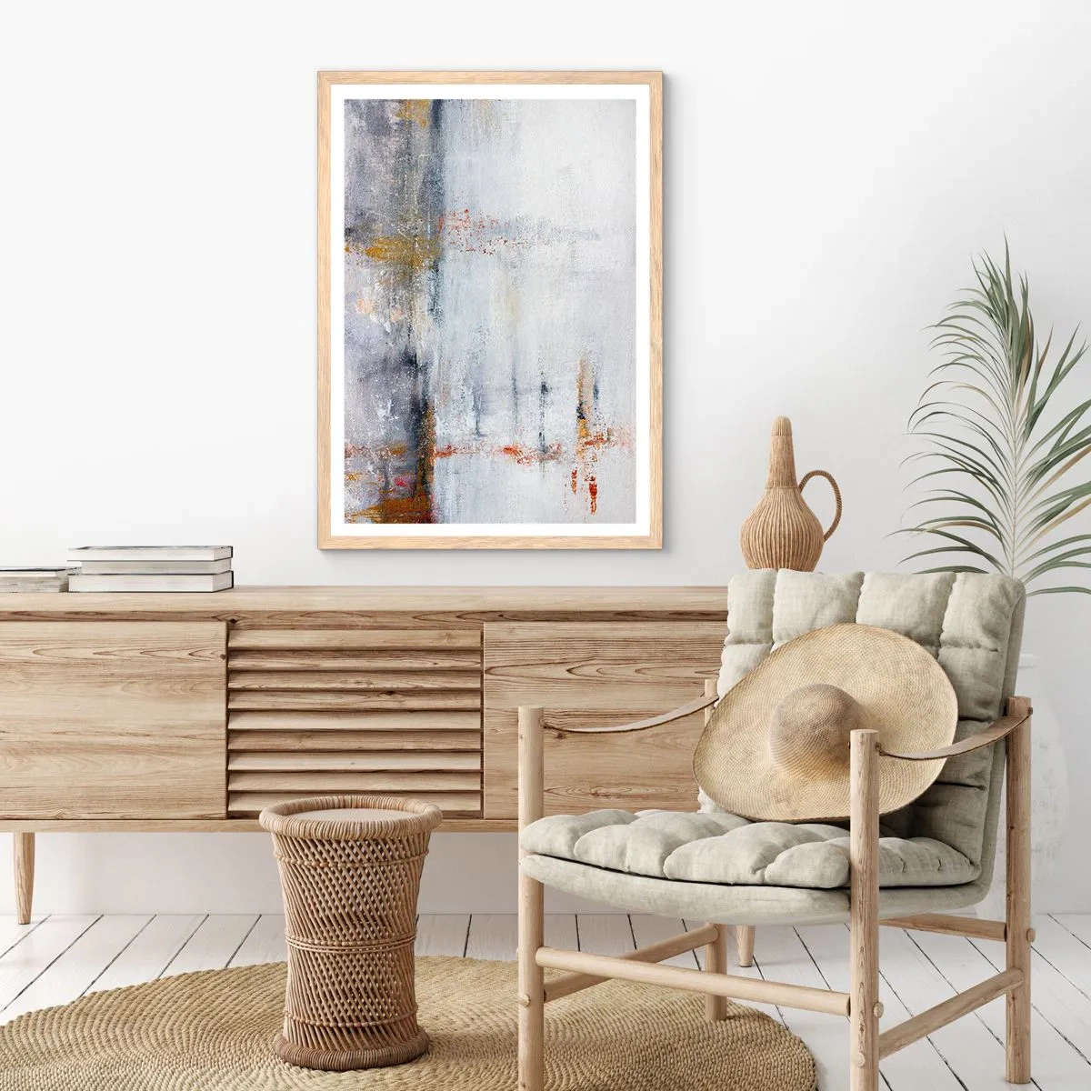 Poster in einem Rahmen aus heller Eiche - Hinter dem Luftvorhang - 70x100 cm