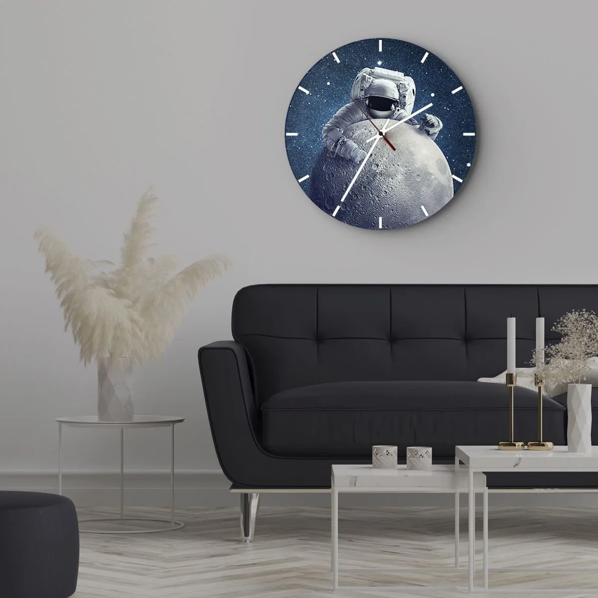 Wanduhr - Glasuhr - Weltraumjoker - 40x40 cm