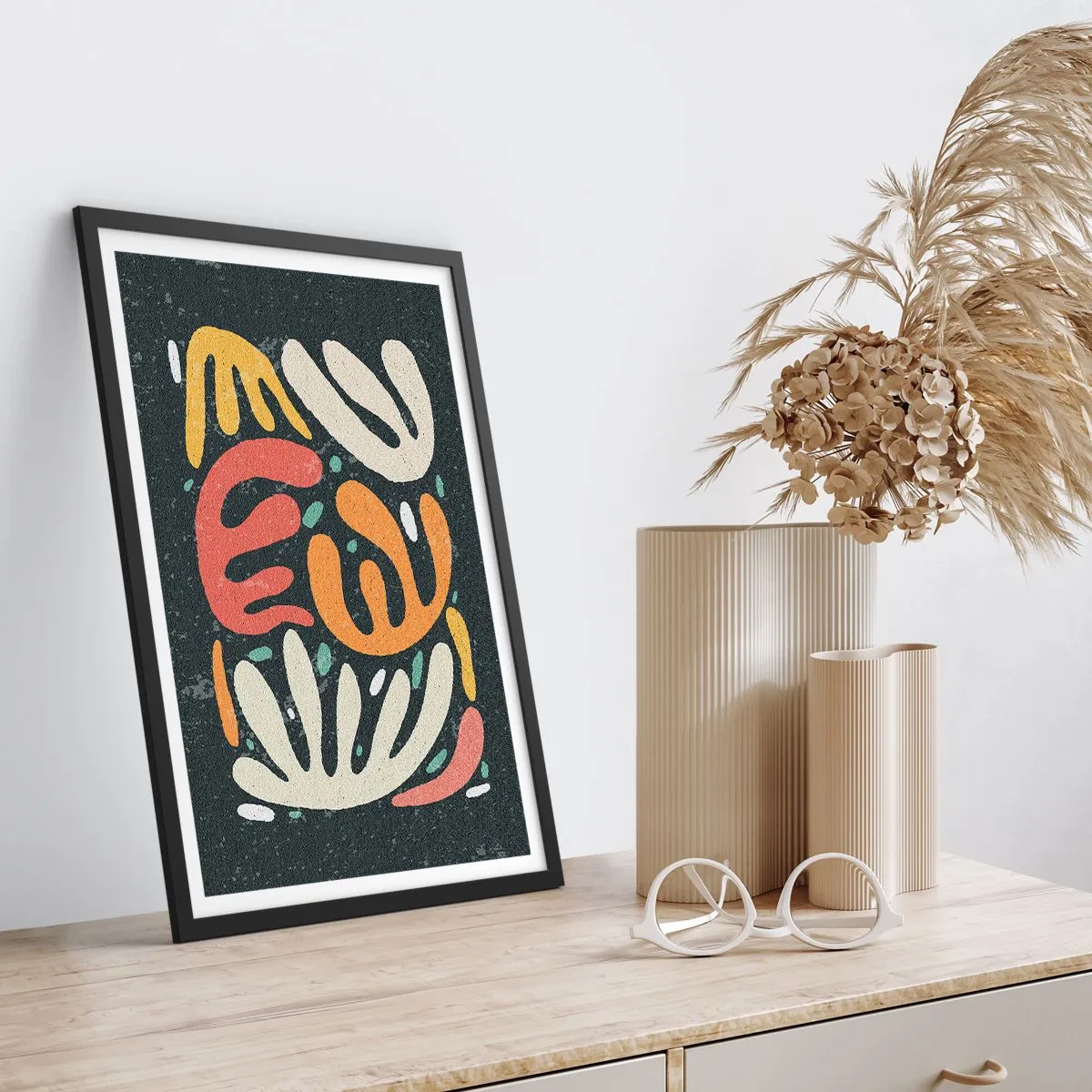 Poster in einem schwarzem Rahmen - Komposition – Ich erwische dich gleich - 70x100 cm