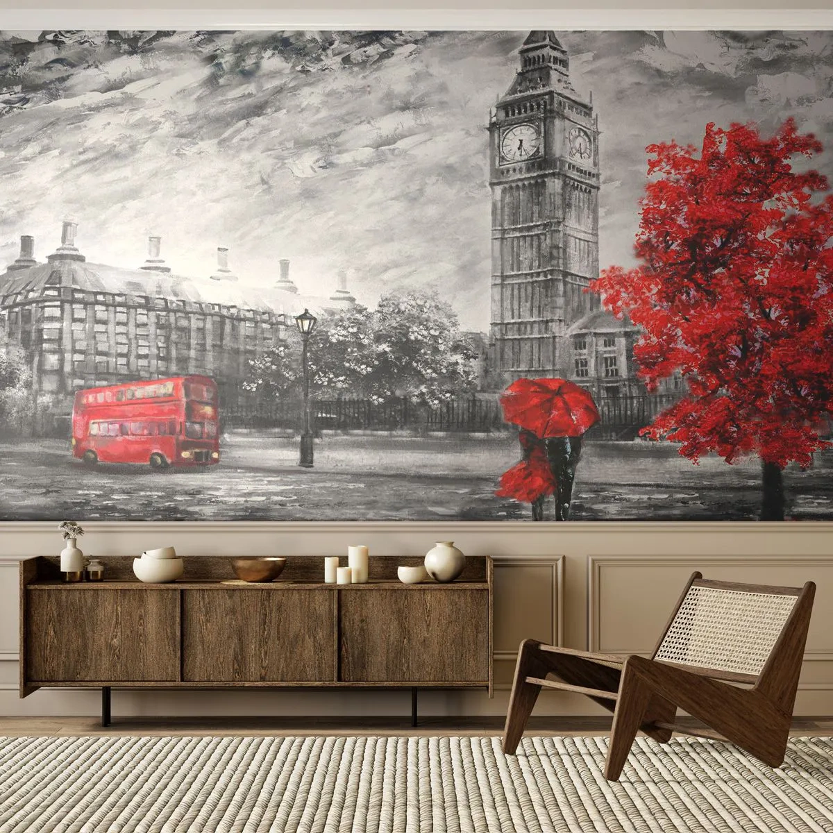 Fototapete Premium Canvas - Ein aufregender Tag - Stadt, London, Die Architektur - 350x256 cm