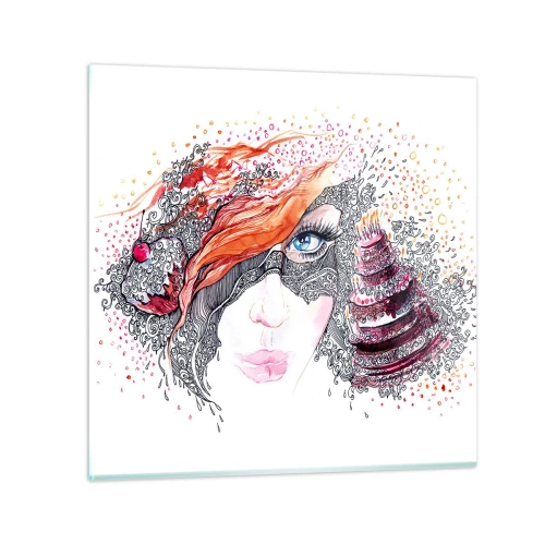 Glasbild - Bild auf glas - Bei ihr ist jeden Tag Feiertag - 70x70 cm