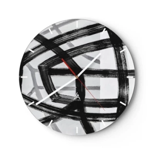 Wanduhr - Glasuhr - Bautiefe - 40x40 cm