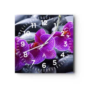 Wanduhr - Glasuhr - Die Steine ​​glühten vor Freude - 30x30 cm