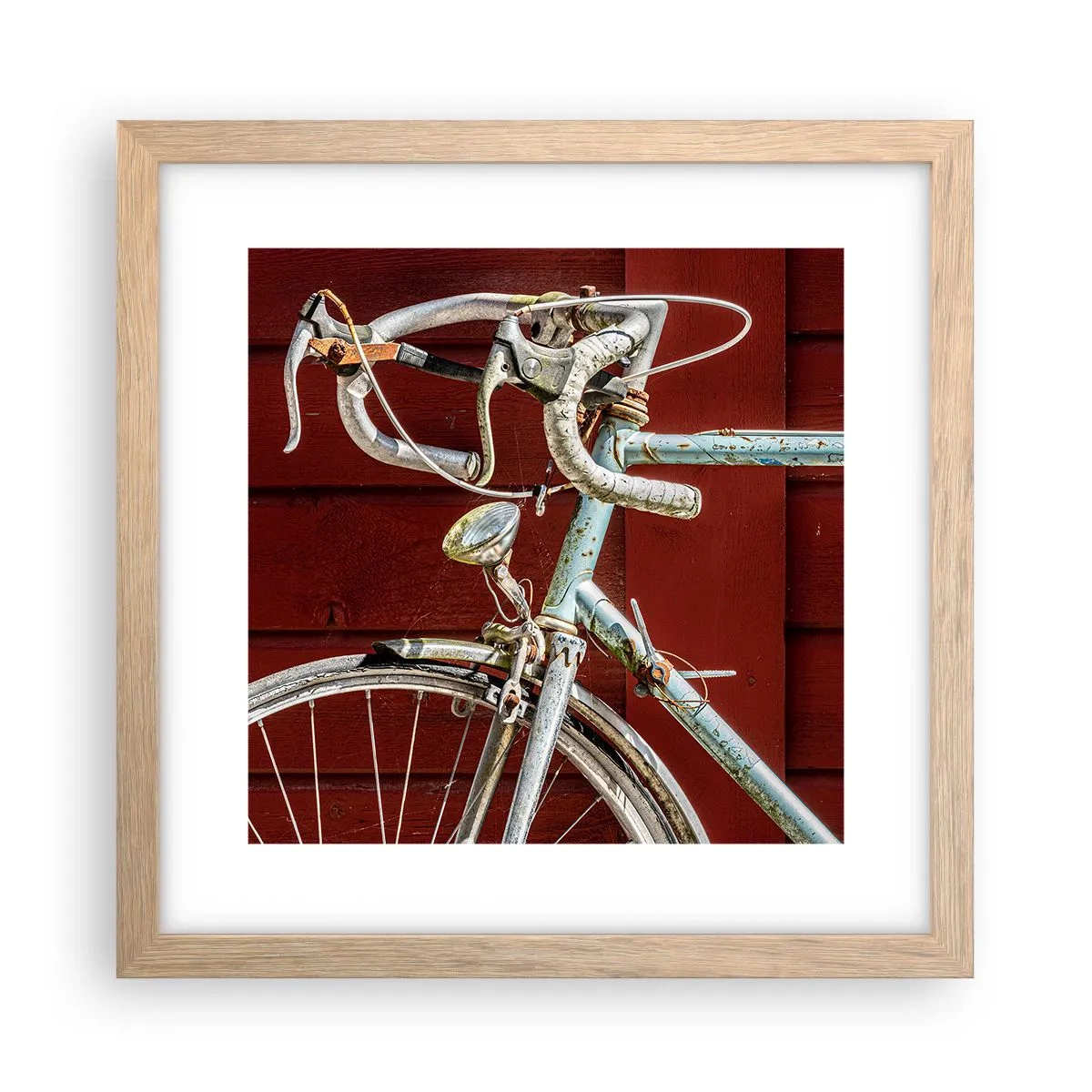 Poster in einem Rahmen aus heller Eiche - Geschaffen um zu siegen - 30x30 cm