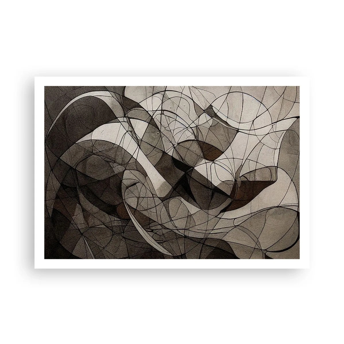 Poster - Abstraktes Muster in Braun- und Erdtönen - 100x70cm - Zirkulation von Erdfarben - Moderne Wanddekoration für Wohnzimmer und Schlafzimmer ARTTOR