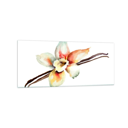 Glasbild - Bild auf glas - Aquarell-Blumenillustration in Pastellfarben - 120x50cm - Süße mit Farbe verschüttet - Moderne Wanddekoration für Wohnzimmer und Schlafzimmer ARTTOR