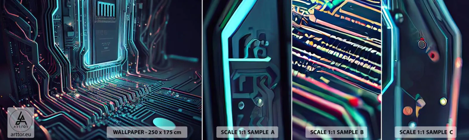Fototapetenmuster Standard Eco - Ich denke nur… - Technologie, Computer, Prozessor - 100x30 cm