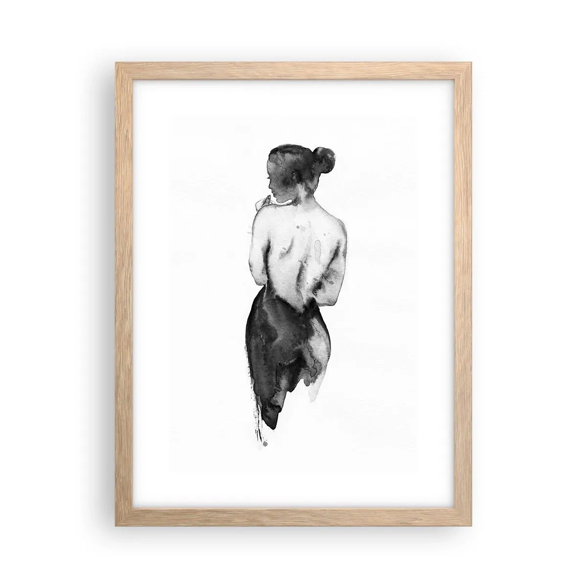 Poster in einem Rahmen aus heller Eiche - Bei ihr verschwindet die Welt - 30x40 cm