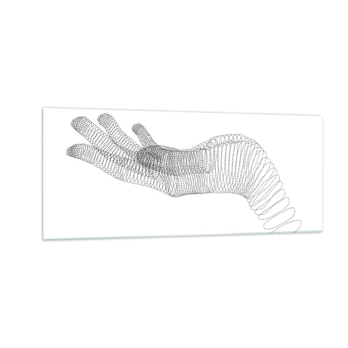 Glasbild - Bild auf glas - Federnde Hand - 100x40 cm