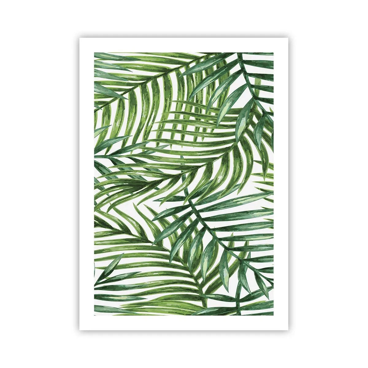 Poster - Palmen in einem minimalistischen botanischen Muster - 50x70cm - Unter dem grünen Baldachin - Moderne Wanddekoration für Wohnzimmer und Schlafzimmer ARTTOR