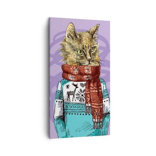 Bild auf Leinwand - Leinwandbild - Die Katze nicht nur in Schuhen - 45x80 cm